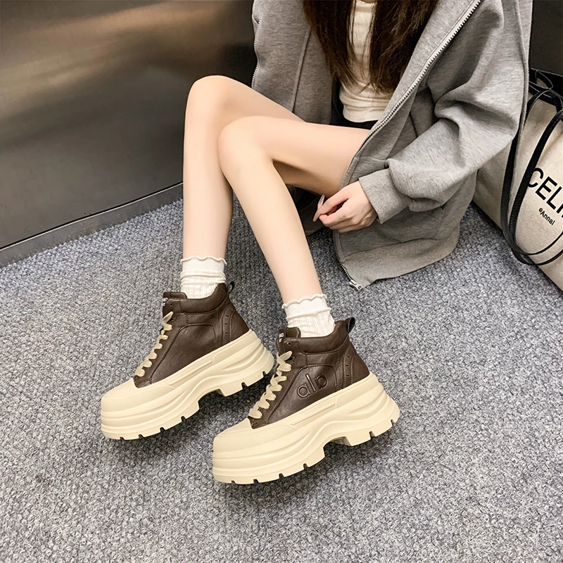 منصة أحذية نسائية عدم الانزلاق النساء احذية الجري مصمم أحذية مفلكنة الدانتيل متابعة مقاومة للاهتراء أحذية رياضية للنساء 2025 جديد #3