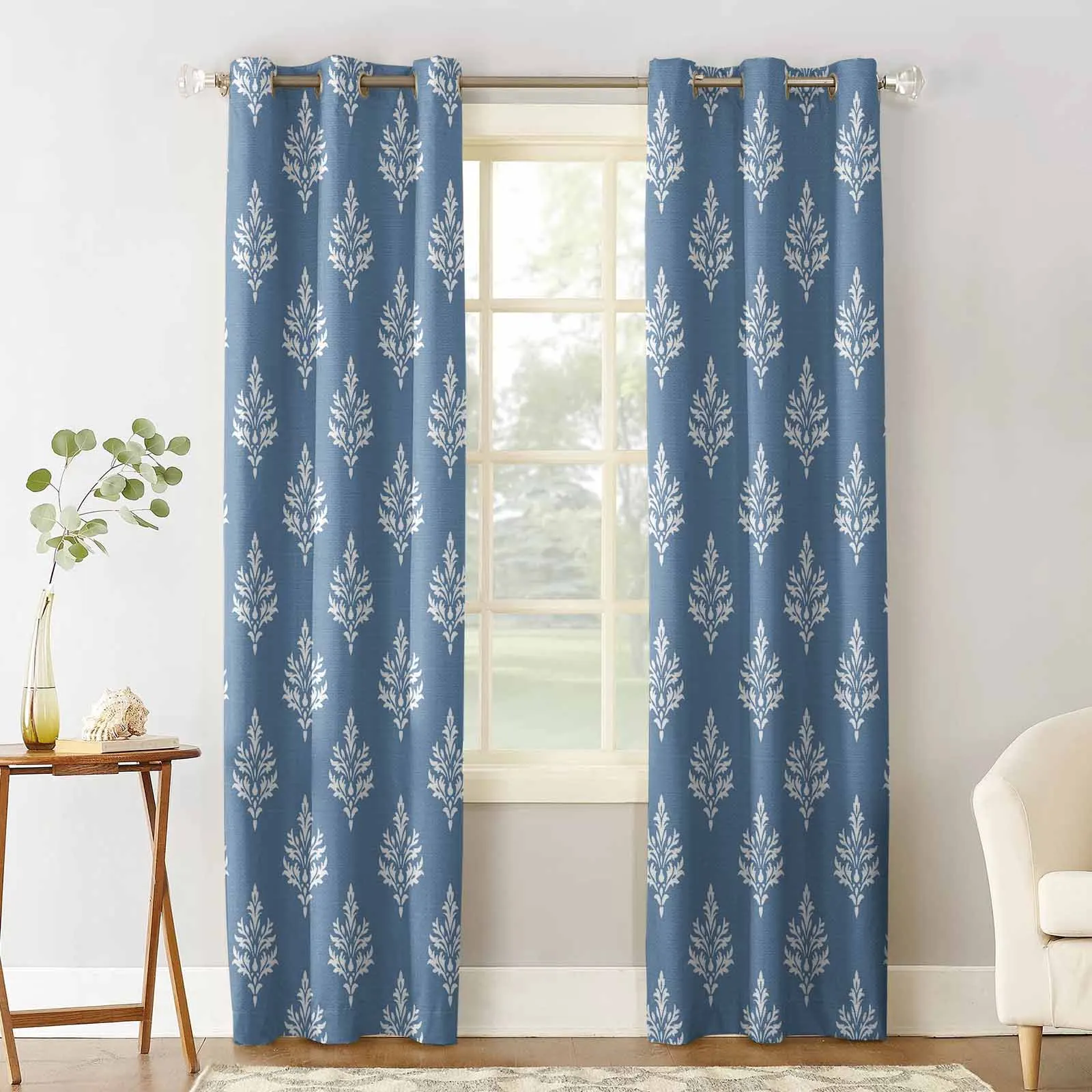 Abstract Flower Hand Drawn Curtains for Living Room Window Decoration Curtains in Home Kitchen Luxury Bedroom Drapes