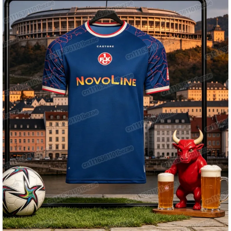 Familien-Fan-Top, Fußballtrikot für Erwachsene, Kaiserslautern Auswärtstrikot, atmungsaktives Fußballtrikot, 3D-gedrucktes atmungsaktives T-Shirt