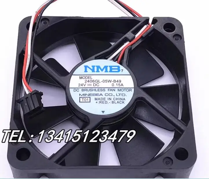 

NMB 2406GL-05W-B49 T01 DC 24V 0.15A 60x60x15mm 3-Wire Server Cooling Fan