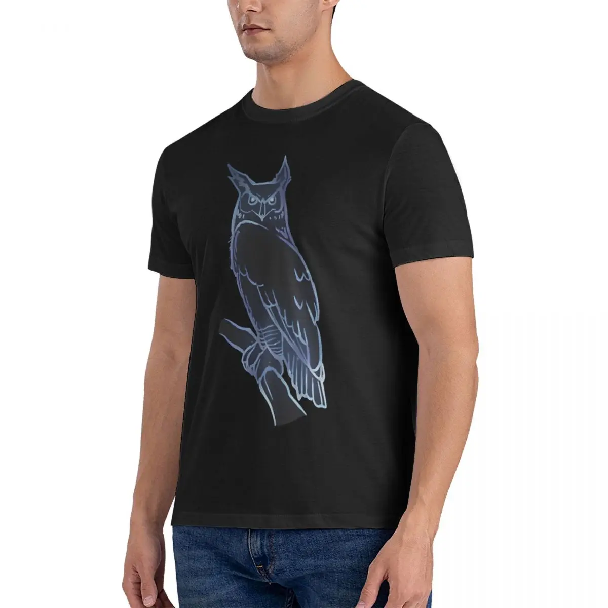 Owl Constellation Men T Shirts Grim Dawn Vintage Tees Short Sleeve O Neck T-Shirt 100% Cotton Birthday Gift Clothing