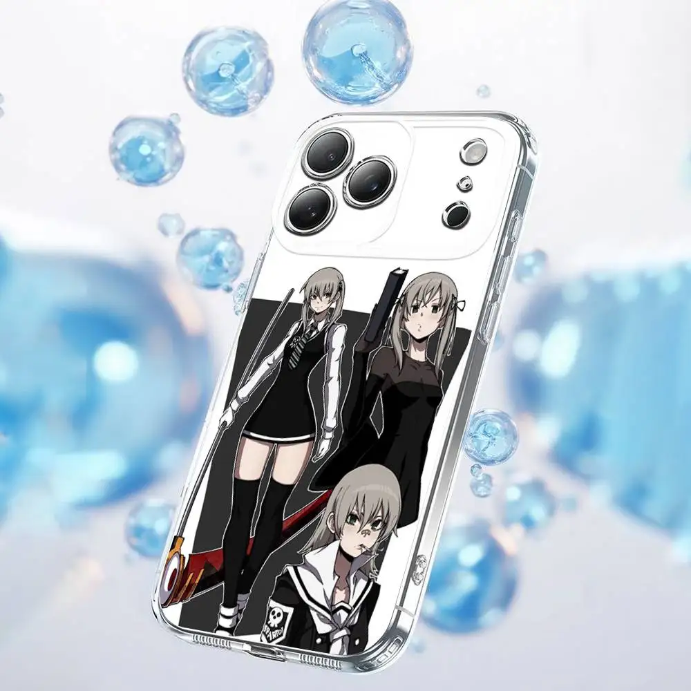 S-Soul Eater Evans Albarn Crona Capa de telefone para iPhone 17,16,15,14,13,12,11 Plus, Pro, Max, Plus, E, SE4, Air, Mini transparente