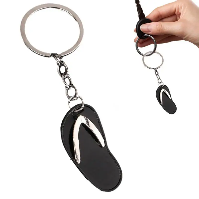 Fashion Simple Metal Pendant Keychain Shoe Slipper Keyring Jewelry Bag Car Charm Accessories Unique Keyring Gift