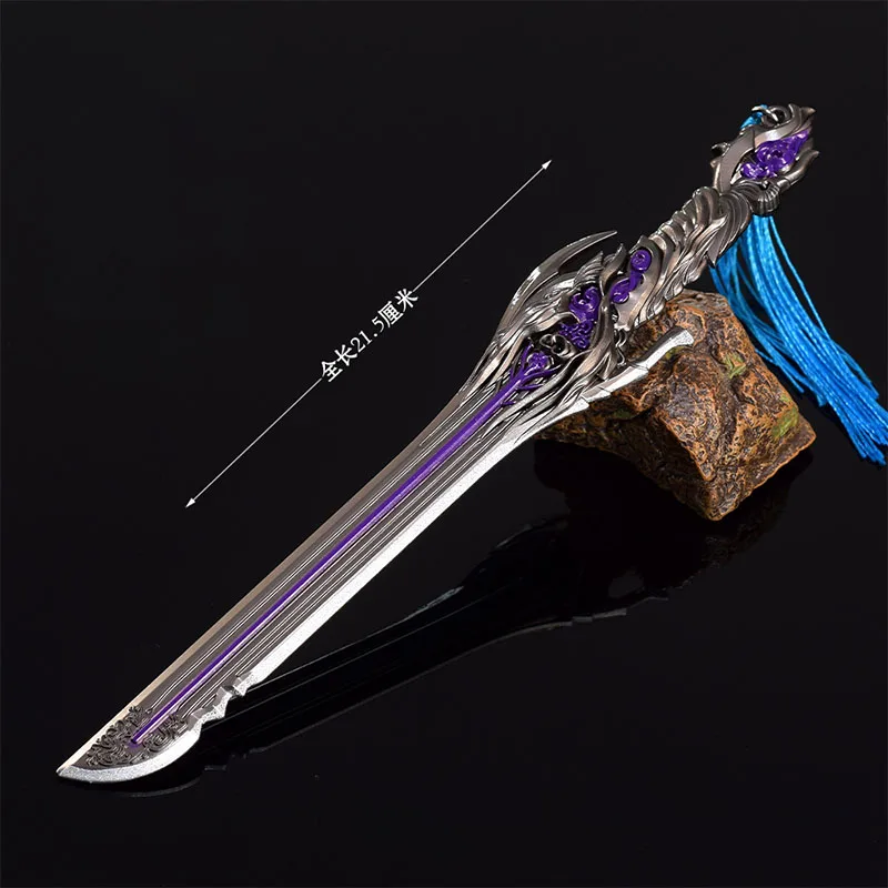 

21.5cm Perfect World Anime Peripheral Shihao Thunder Knife Toy Sword Cosplay Metal Katana Weapon Model Ornaments Boys Gifts