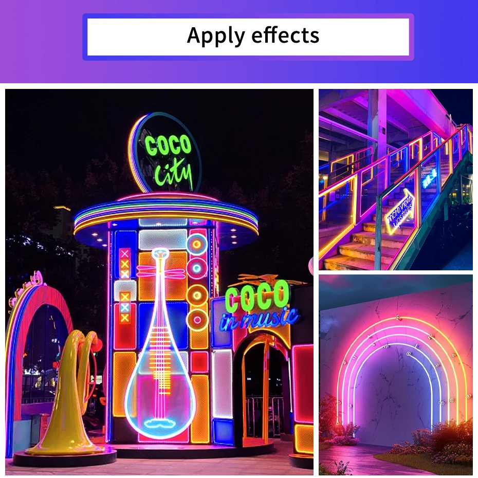 Smart Tuya WiFi RGB Neon Light AU Plug 220V Led Strip RGB Ribbon RF Panel Remote Waterproof Indoor Outdoor Home Decor Lighting