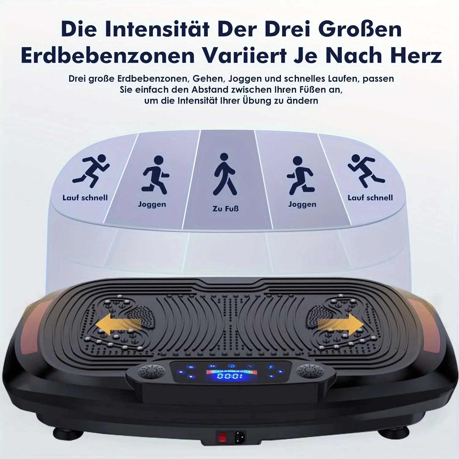 Une machine de fitness vibrante noire avec télécommande et deux bandes d'entraînement, conçue pour la perte de poids et la combustion des graisses