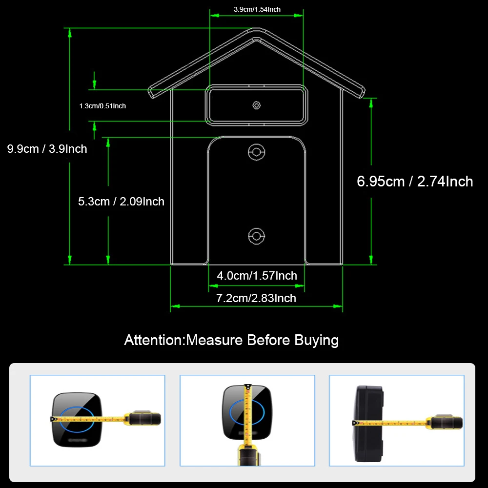 Waterproof Cover For Wireless Doorbell Transparent Plastic Doorbell Rainproof Cover Door Bell Button Rain Protector Home Outdoor