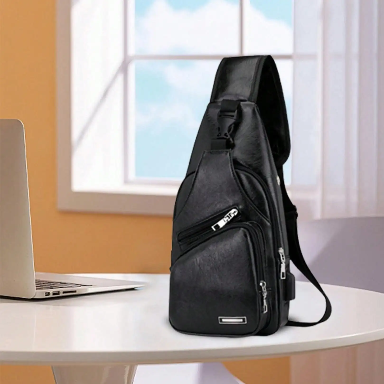 Sling Bag For Men Women, 2025 Fashion Shoulder Backpack Chest Bags With Anti-Theft Pocket & USB Charge Port, Fanny Pack Cross Body Bags For Travel Hiking Day Trip, Holiday, Perfect For Valentine's Day Gifts SG25011748020982337