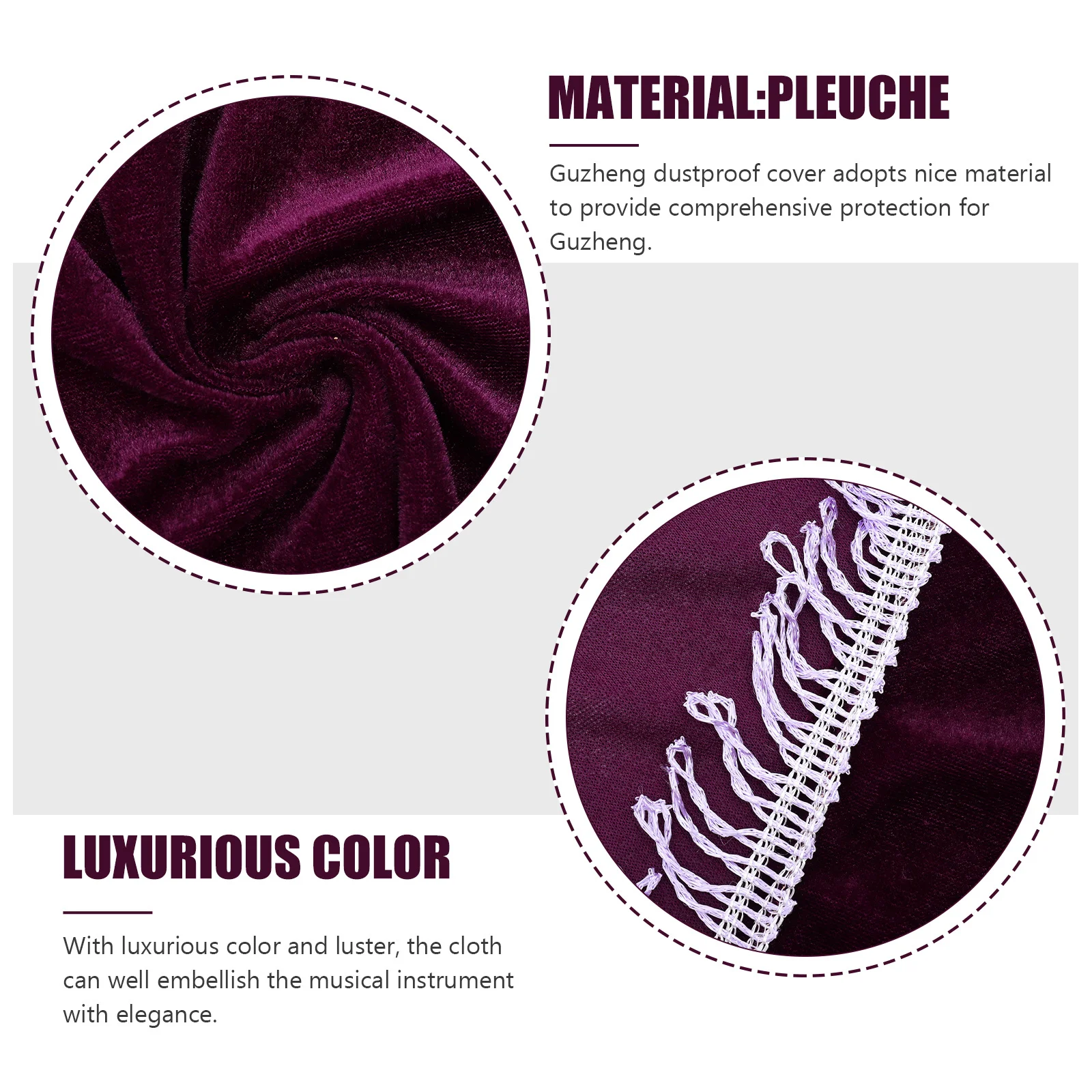 

Durable Guzheng Dust-Proof Cover Elegant Protective Cloth Foldable Guzheng Decorative Tassel Cover for Musical