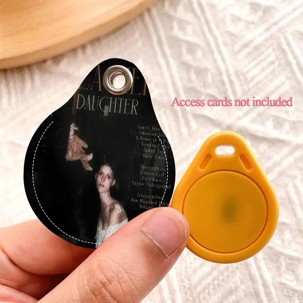 Singer E-Ethel Music Albums Cain PU Card Holder Keychain Key Ring Door Lock Access Tags Card Case Keychain Access Card Key