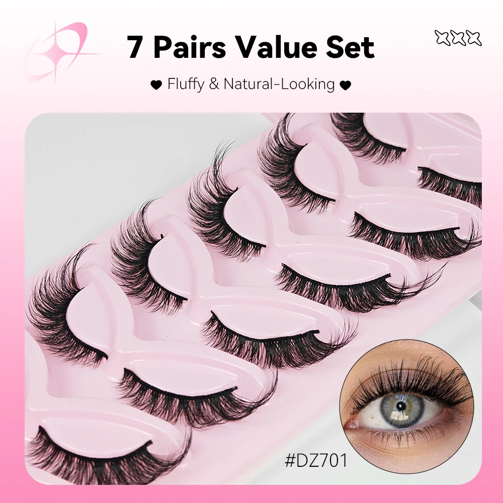 7/8/10Paired Self Adhesive DIY Lashes Soft And Full Faux Cils Eyelash Extension Supplier Maquiagem Tools