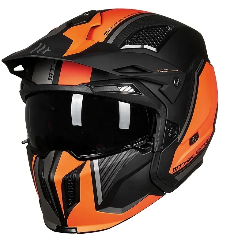 YYHC Off-road Motorcycle Helmet Riding Full Face Helmet Variable Half Unique Fashion Style Personality Unisex Retro Helmet