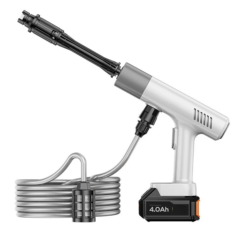 High Pressure Cordless Car Washer Gun with Lithium Battery, Portable Power Cleaner for Home Auto Garden Patio Watering Cleaning