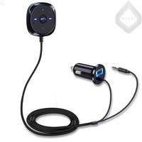 Super Wireless Bluetooth Car Kit Handsfree Magnetic Base Cigarette Lighter MP3 AUX Audio Music Receiver USB Charger Adapter 3.5m