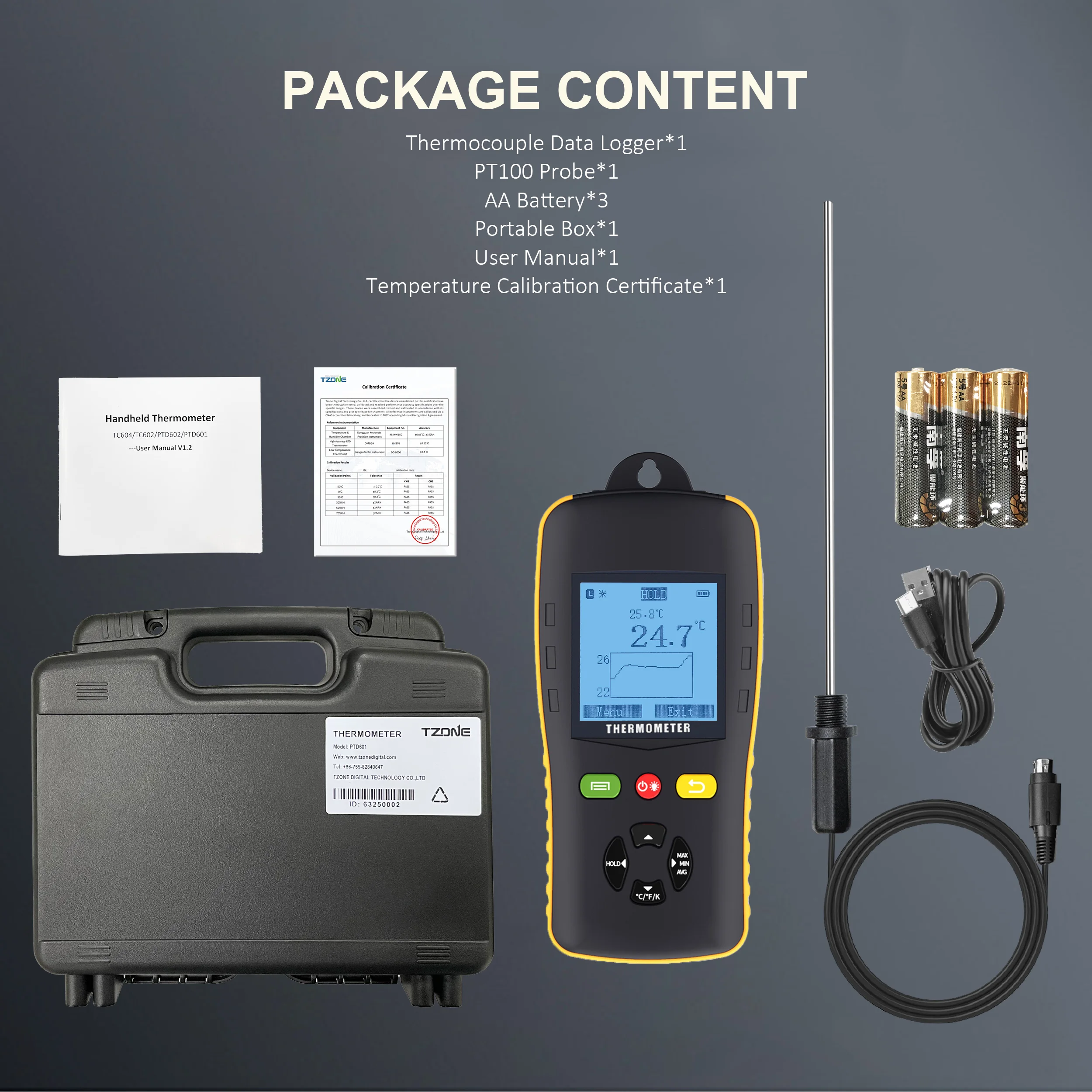 PTD601 Temperatuur Digitale datalogger Temperatuur Hoge precisie datalogger Industrieel gebruik