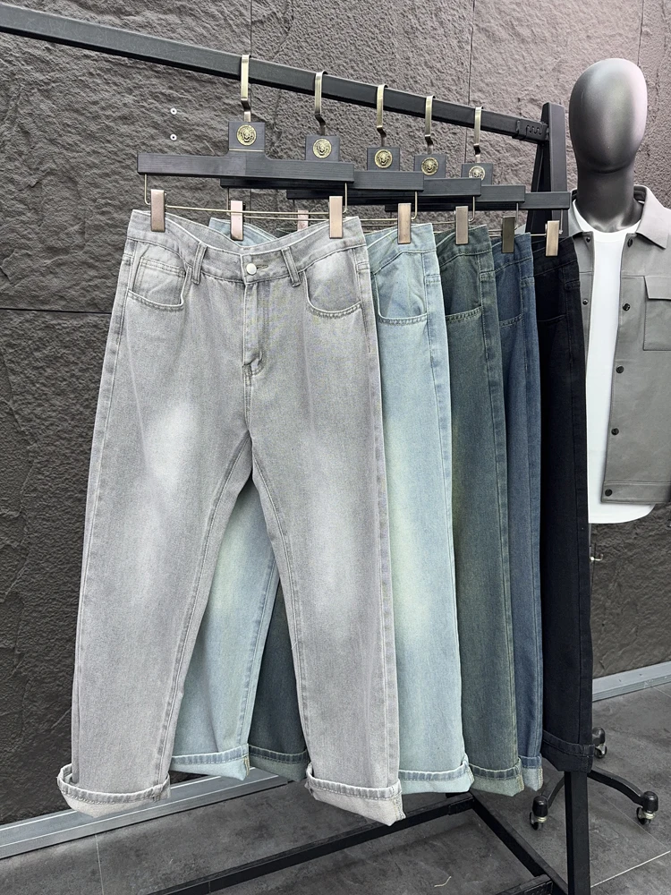 

Svip American Sle повседневные свободные прямые мужские джинсы дышащие удобные ретро модные весенне-летние с высокой талией