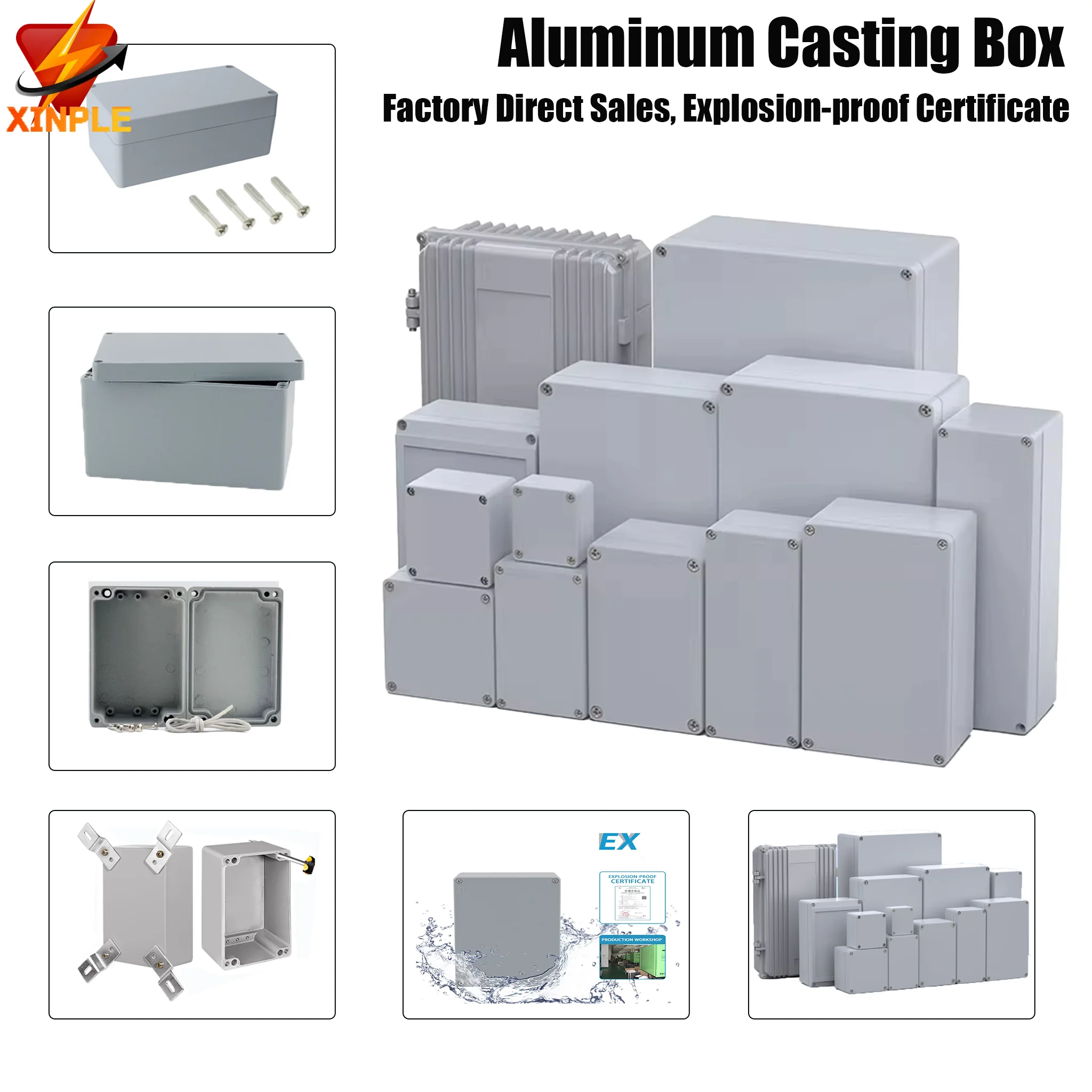 IP67 Outdoor Explosion-Proof Waterproof Cast Aluminum Enclosure Project Instrument Box Outdoor Terminal Junction Case Sealed