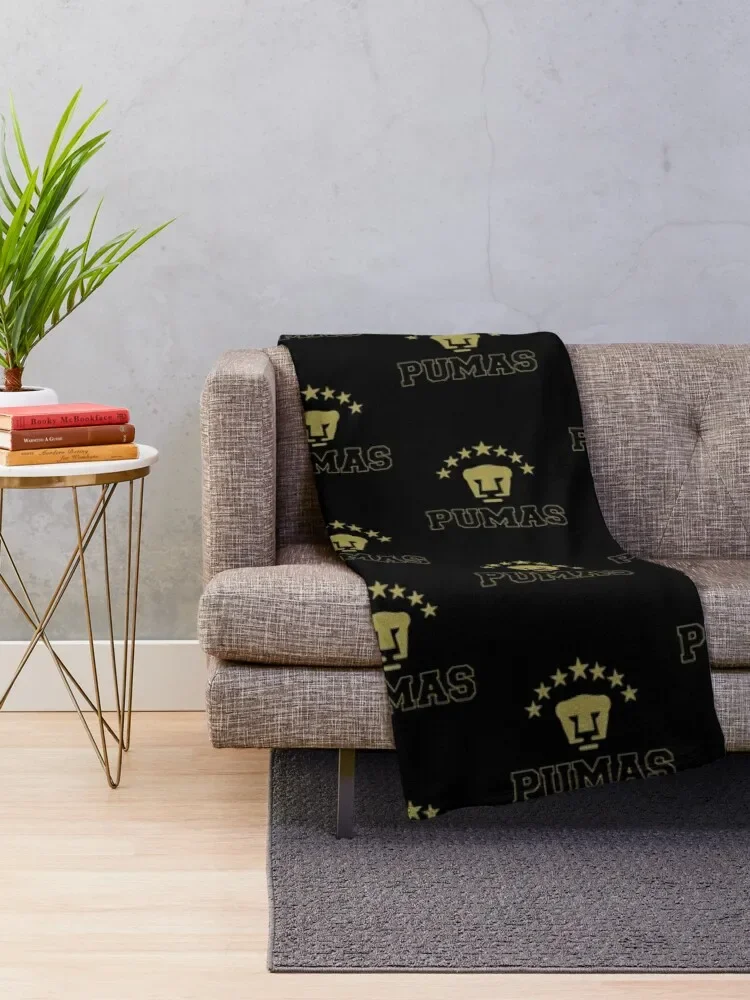 Pumas Unam - Mexican Soccer Team Family Gifts Throw Blanket Brand Blanket Designer Blanket