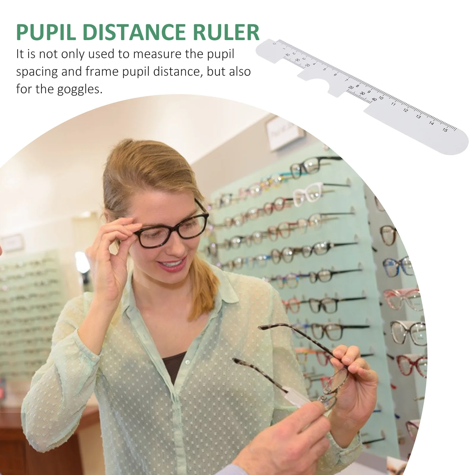 

10Pcs Plastic Pupil Distance Ruler Optical Pd Measuring Tool for Eye Exam Glasses Frame Measurement Lightweight Safe