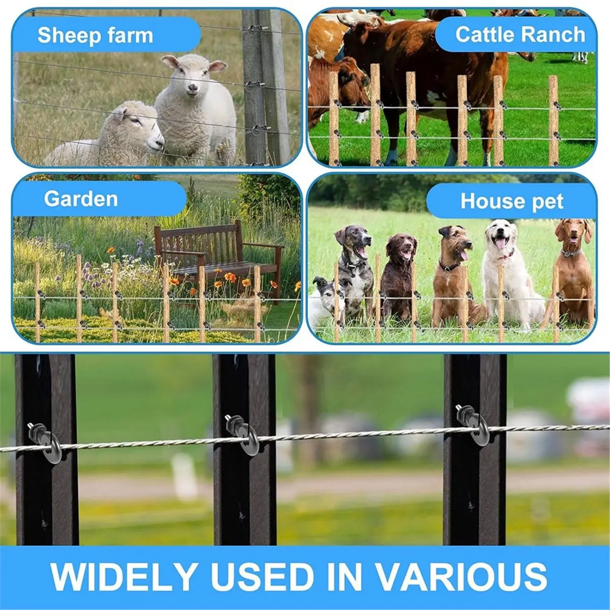 2026 Trend Electric Fence Insulator ,Insulator Fence Ring Post Wood Post Insulator and 1 Pc Insulator Socket Tool 60PCS view 3