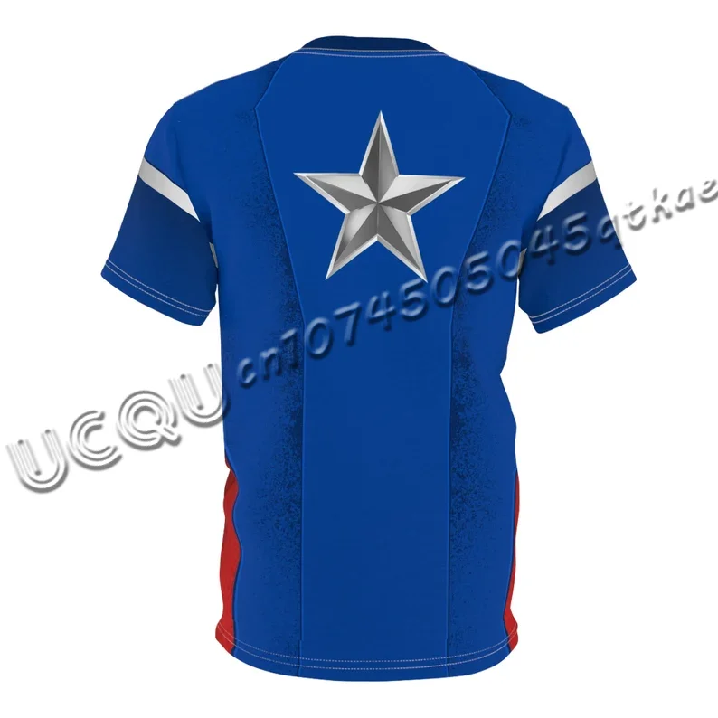 Captain America Cosplay Marvel TV Men's Short Sleeve Round Neck Summer Casual Women's Children T-shirt Tops Tee