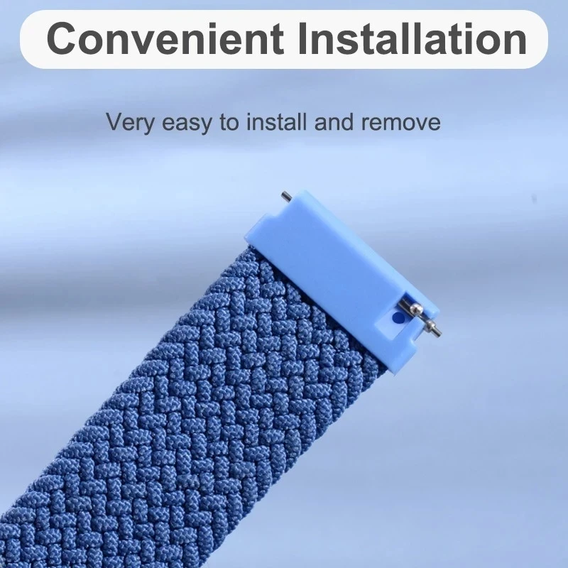 20mm 22mm Magnetic Bracelet for Samsung Galaxy Watch 7/6/Classic/5/4/3 Braided Loop Nylon Strap for Huawei Watch 4/3/GT 5 4 Band