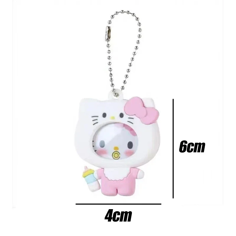 Hello Kitty Badge Cartoon Baby Bottle Modeling Keychain Replaceable Badge Protective Cover Backpack Charm Decor Collectible Gift view 6