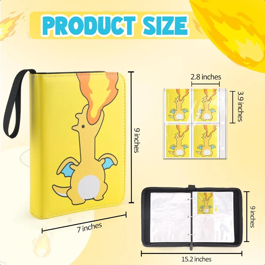 Premium Trading Card Binder 400 Pockets Card Holder with 50 Removable Sleeves Collection Binder Album Book with Zipper for Game