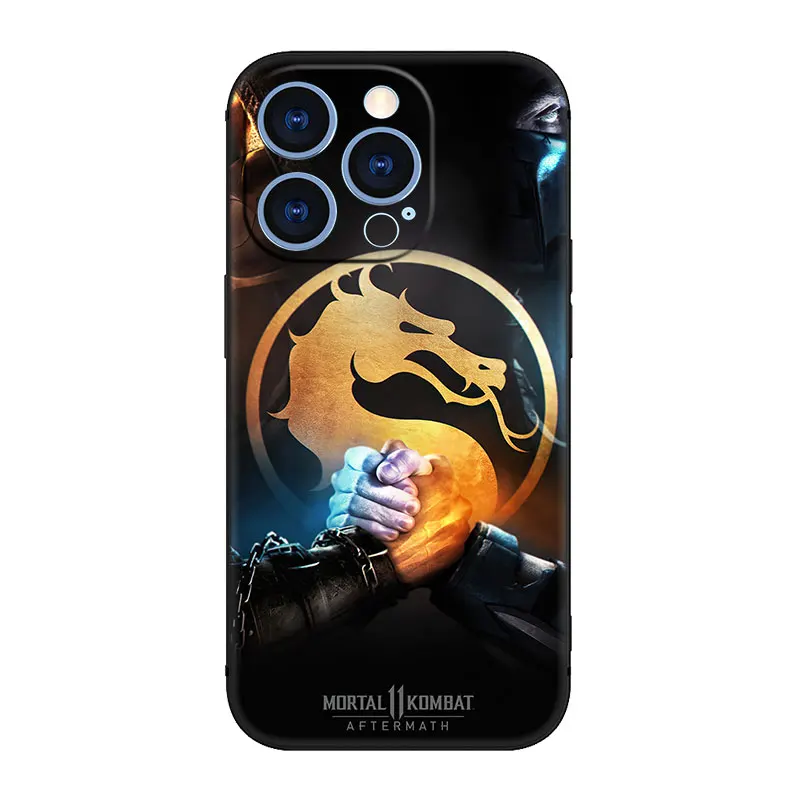 Scorpion Mortal Kombat Phone Case For Apple iPhone 14 13 12 Mini 11 Pro XR X XS MAX 6S 7 8 Plus 5S SE 2020 2022 Black Cover