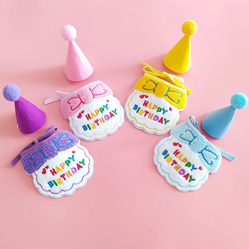 Pet Birthday Party Hat Bib Set for Celebration