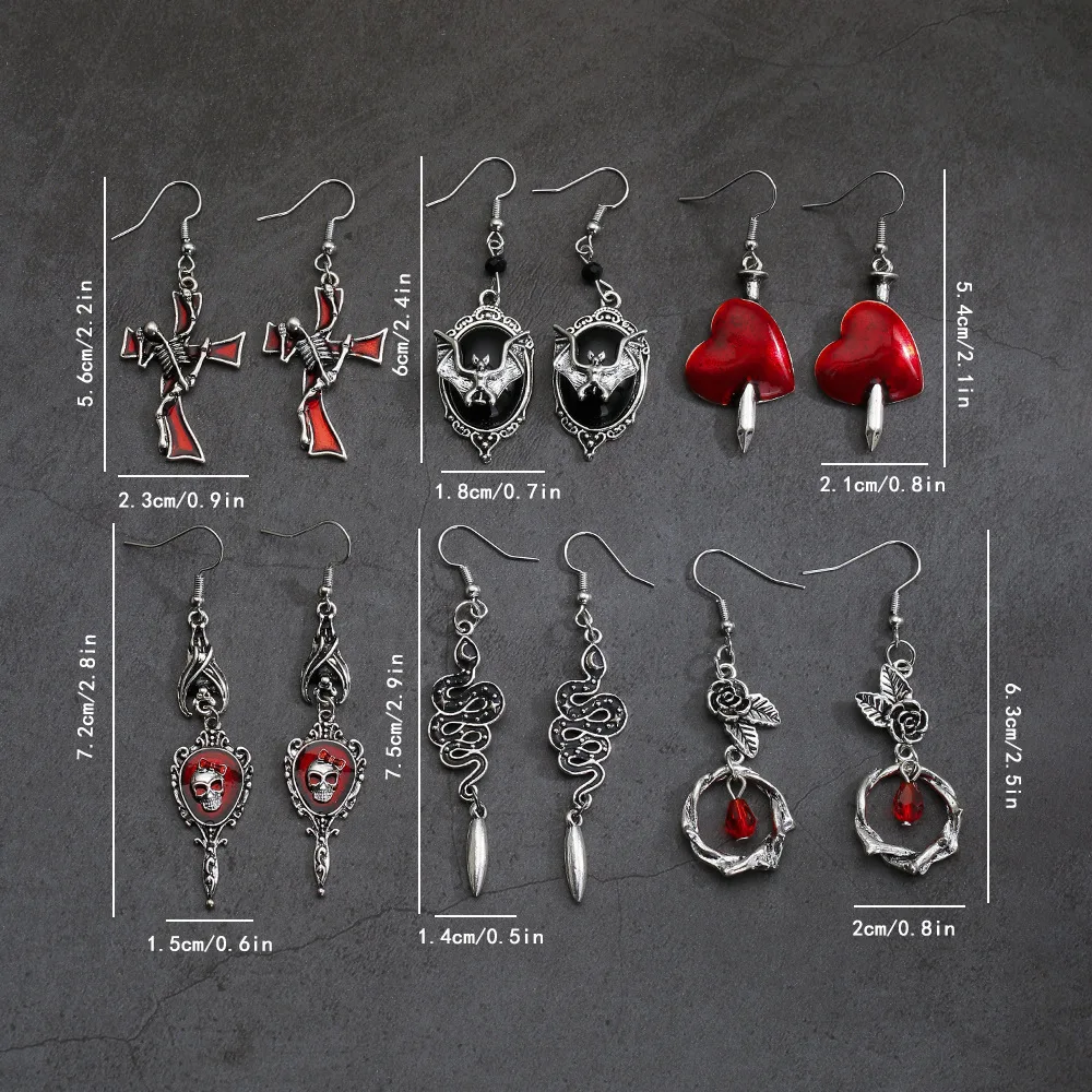 개성이 돋보이는 레트로 DIY 고딕 스타일, 해골 박쥐 원바늘 피어싱 패셔너블한 의류 및 액세서리