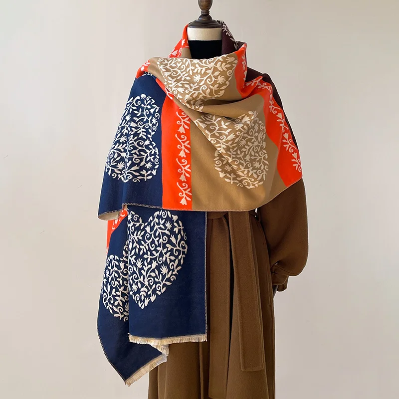 

NEW Elegant Ladies' Jacquard Pashmina Autumn Winter Thick Warmth Double Sided Tassel The Shawl Coldproof Windproof Blanket Scarf