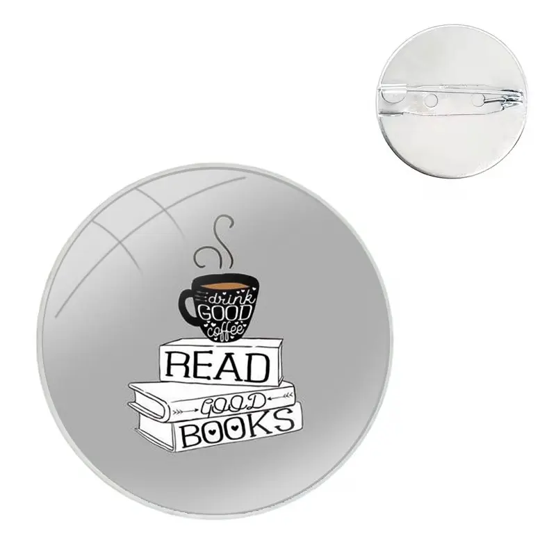 Glass Dome Broches para leitura de livros, pinos para roupas, chapéu, camisa, lapela, bolsa