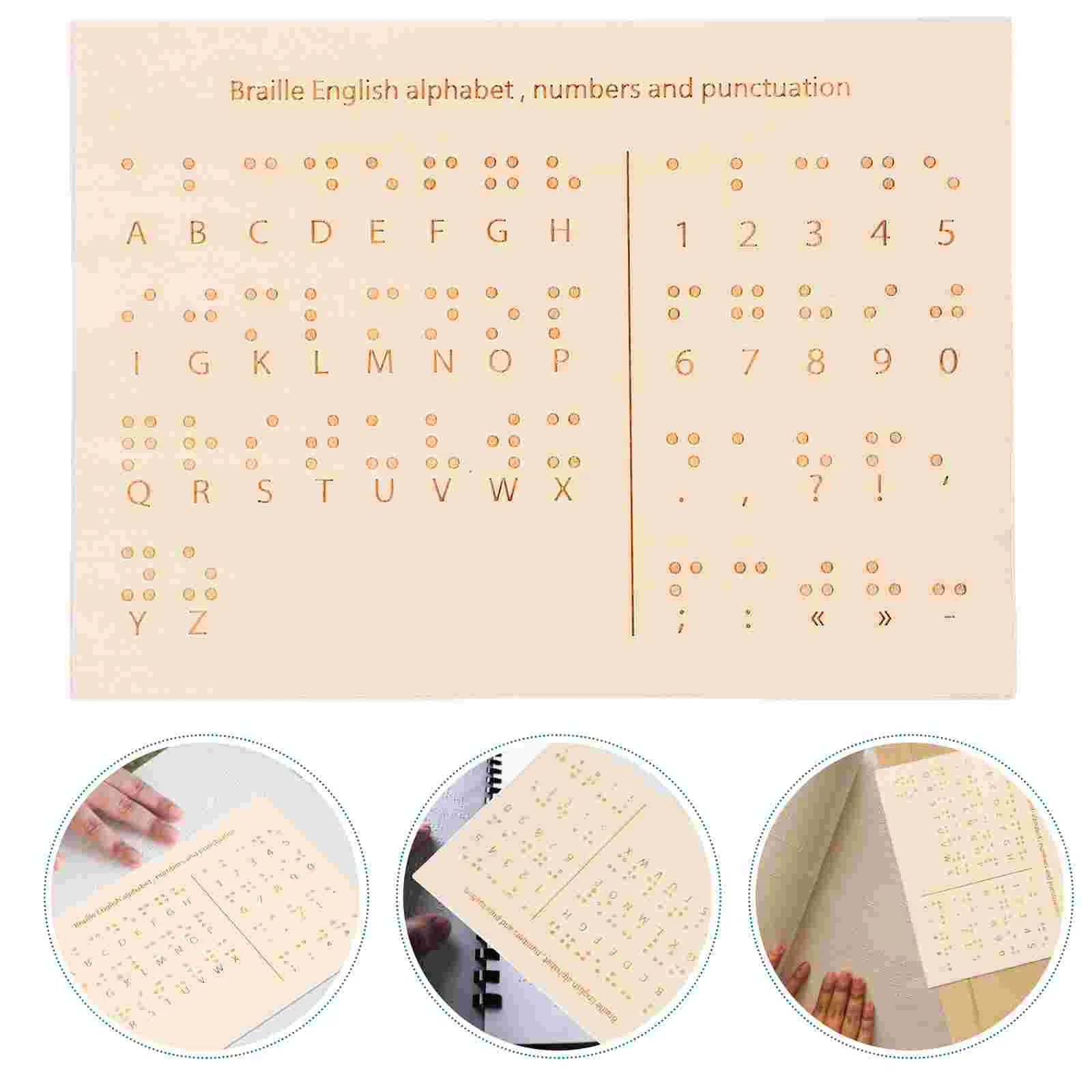 

Braille Number Board Educational Equipment Blind People Letter Boards Sighted Individuals Tool Wood