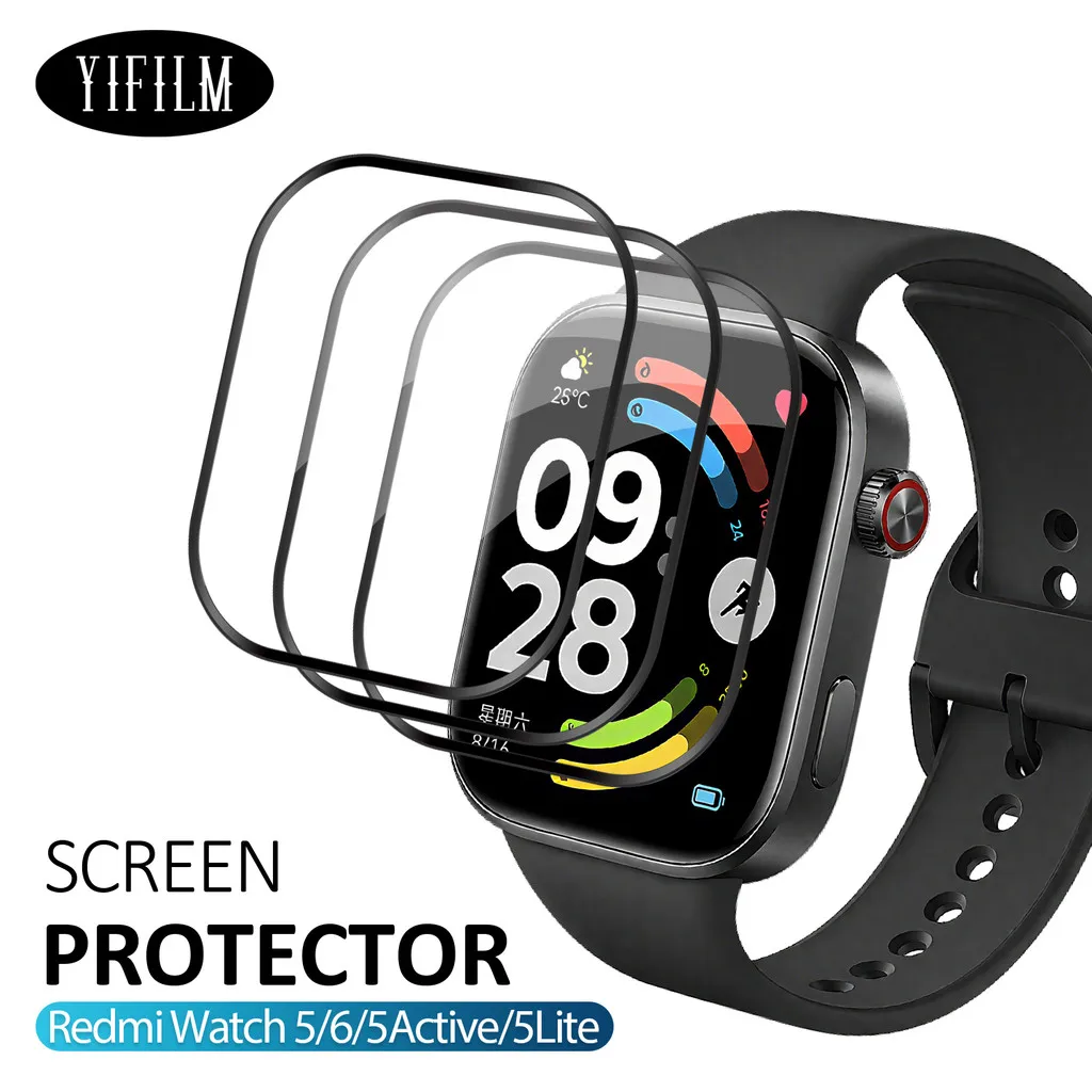 Screen Protector Films for Xiaomi Redmi Watch 6 Watch5 Ultra-HD Full Coverage Protective Film for Redmi Watch5 Active Lite