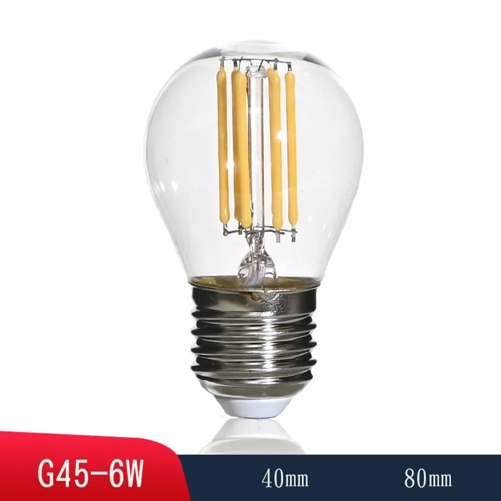 Lampadina LED 180-240V 1PCS 1X 2700K 2W/4W/6W Trasparente E27 G45 Luce Nostalgia Retro Trasparente Bianco Caldo di Alta Qualità