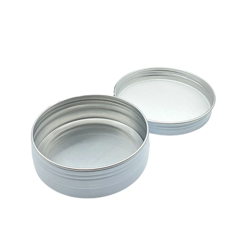 100Pcs Empty White Aluminum Jar Tin 5g 10g 15g 20g 30g 50g 60g 100g Pot Nail Art Makeup Lip Gloss Empty Cosmetic Tins Container