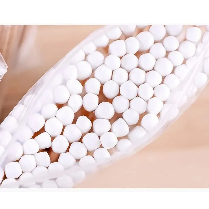 Double Head Wood Cotton Cotonete para Mulheres, Nose Ears Cleaning, Ferramentas de Maquiagem, Batom Cotton Buds, Tip Sticks, 500Pcs