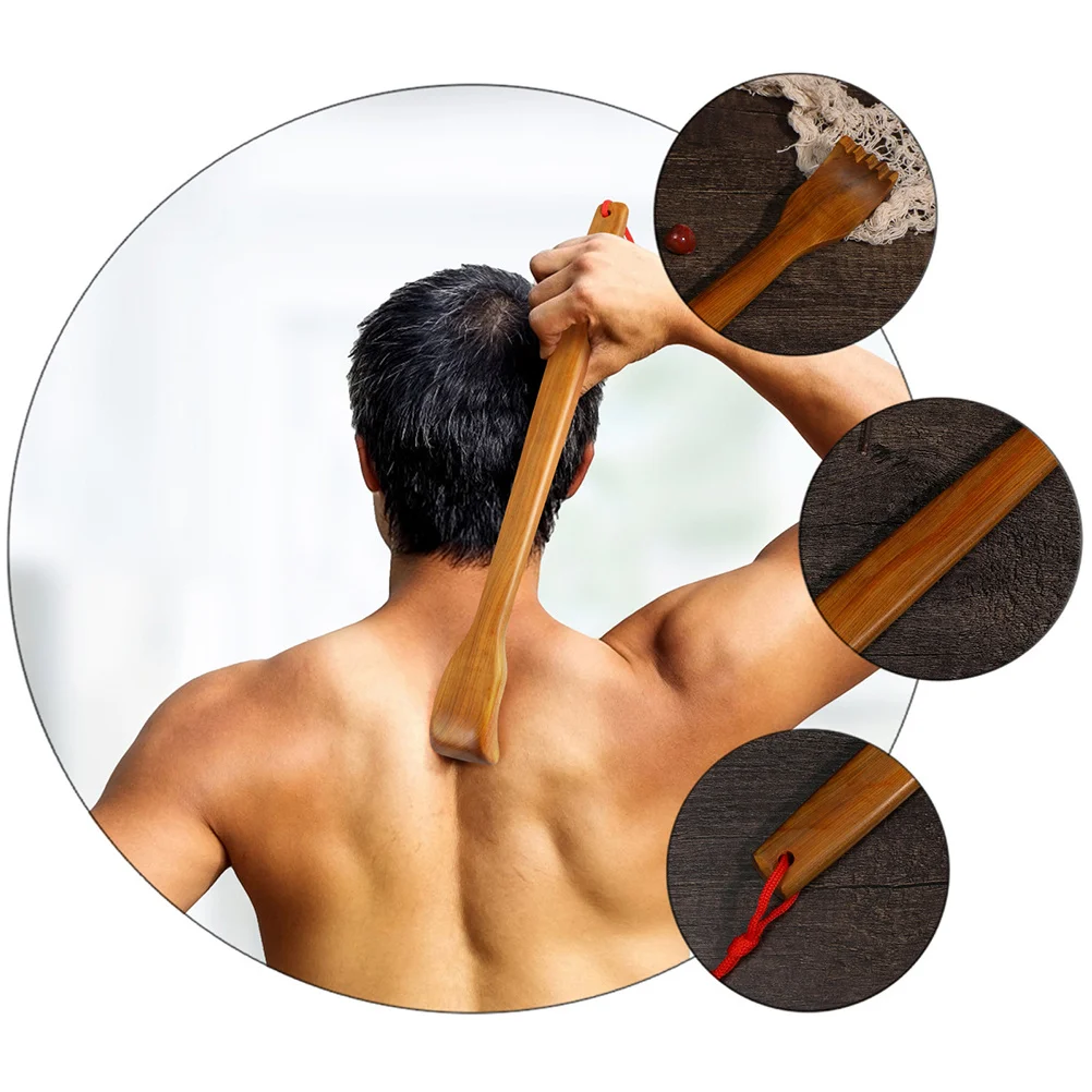 

2pcs Wooden Back Scratcher Premium Itch Relief Massager For Hard-To-Reach Areas Portable Shoulder Body Massage Tool