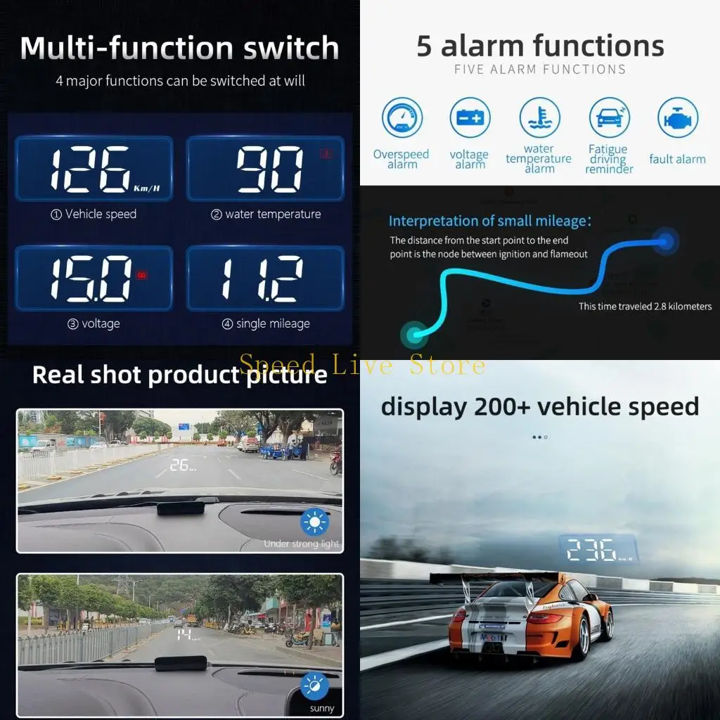 

547c HUD для головы вверх дисплей GPS Auto Windshield Spiospermeter Scanner для Digita