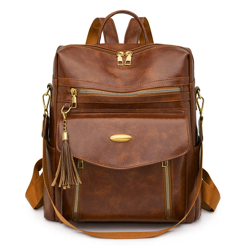 

Simple and Spacious Dual-shoulder Bag, Niche and Fashionable Multi-purpose Single-shoulder Bag, Casual and Retro Travel Backpack