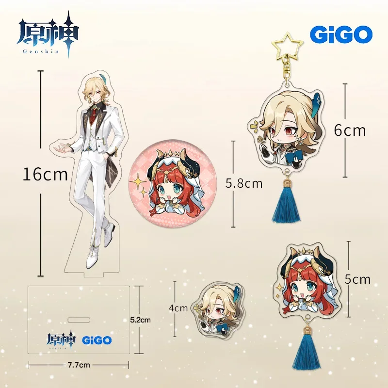 Genshin Impact Gigo Sleutelhanger Mannen Kaveh Sleutelhanger Vrouwen Acryl Sleutelhanger Nilou Hanger Partij Charme Kids Cadeau Anime Accesorios