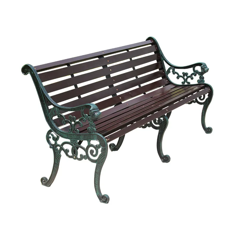 &Modern Design Solid Wood Iron Chair Bench for Outdoor Leisure for Garden Park Courtyard Row Entry Exterior Wholesale Available
