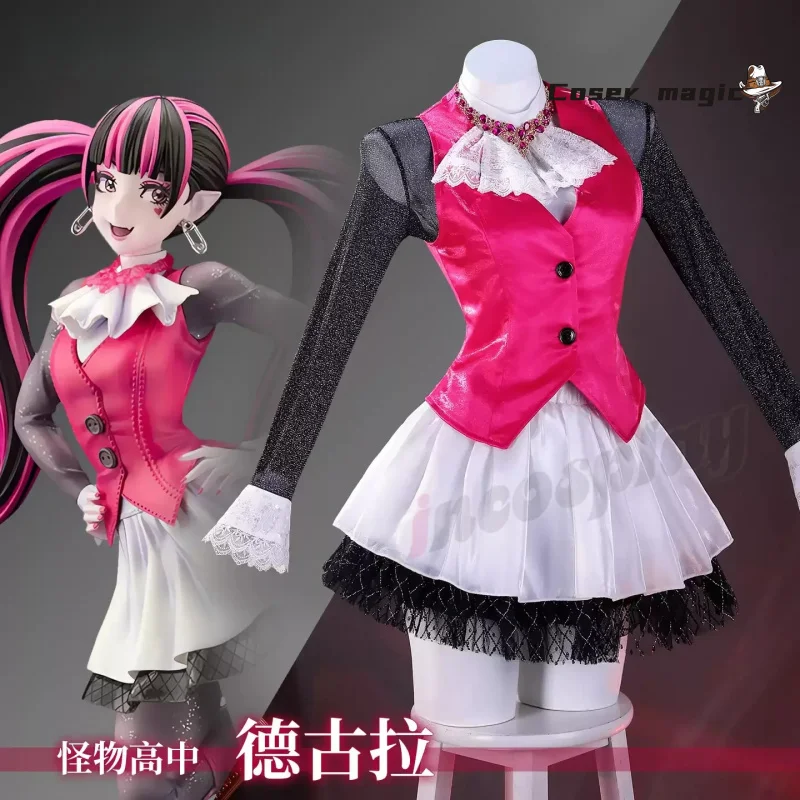 

Anime Monster Draculaura Cosplay Costume Uniform Halloween Carnival Party Christmas Play Role Clothes Clothing