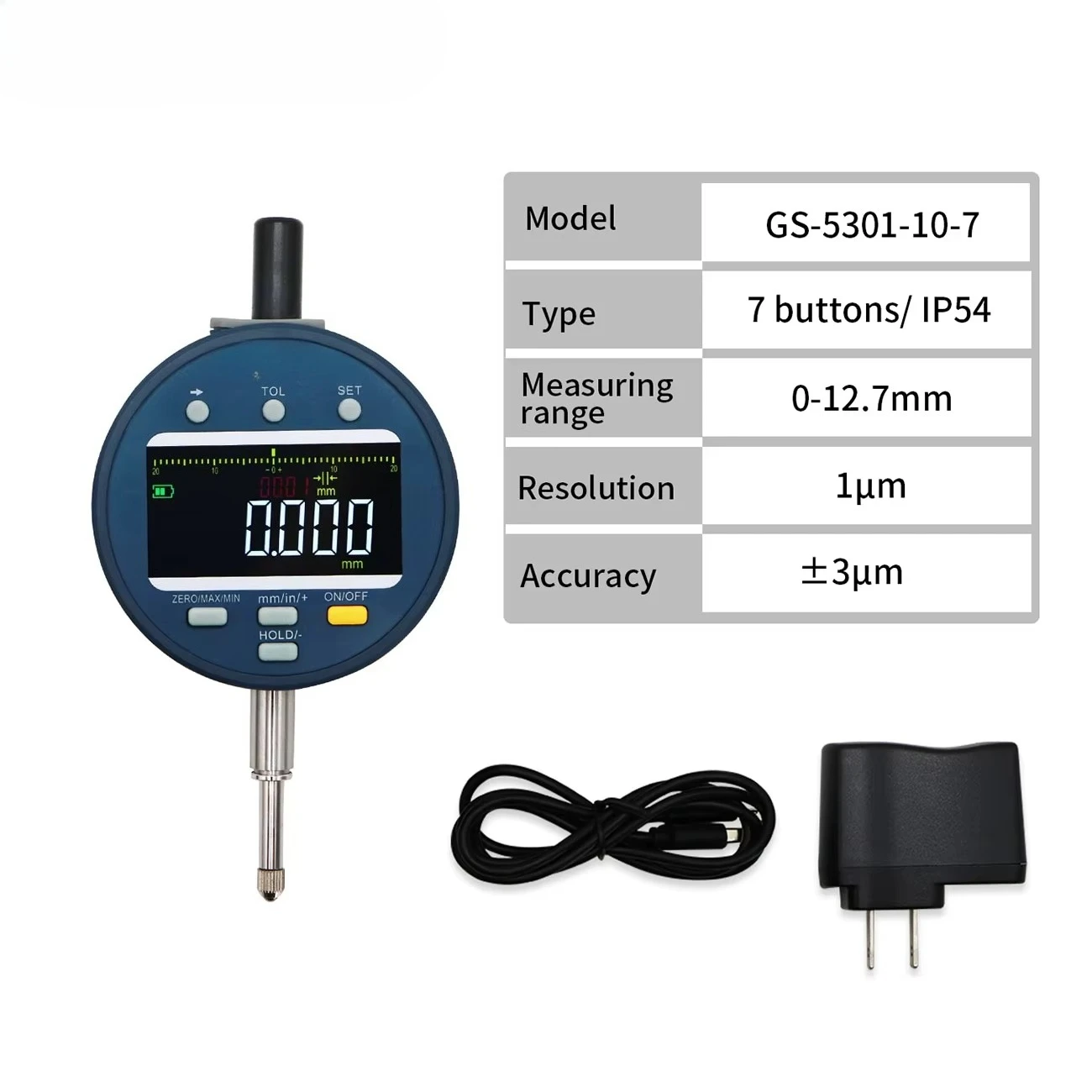 

Высокоточный цифровой индикатор-измеритель (миллиметровый/дюймовый) 0-12.7мм/25.4мм/50.8мм
