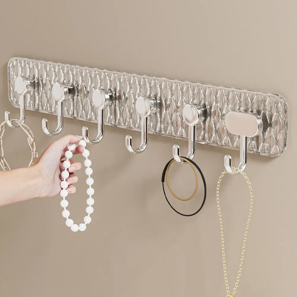 Wall-Mounted Hook Black Adhesive No Drilling Bathroom Kitchen Towel Holder Door Rack Multi-Purpose Space Saving Towel Hooks - view 3