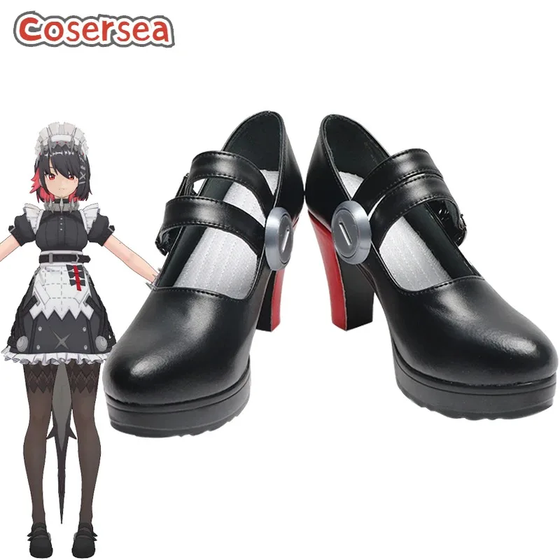 

Cosersea Ellen Joe Обувь для косплея Game Zenless Zone Zero Ellen Joe Женская обувь на высоком каблуке на Хэллоуин Черная искусственная кожа Cosplay Shoes