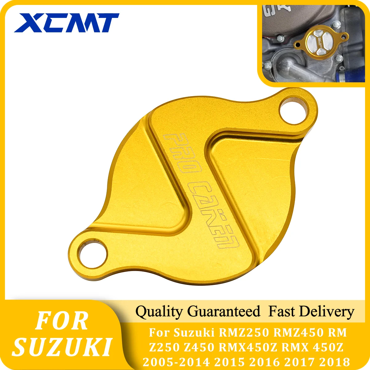 

Motorcycle CNC Engine Oil Filter Cover Cap For Suzuki RMZ250 RMZ450 RM Z250 Z450 RMX450Z RMX 450Z 2005-2014 2015 2016 2017 2018