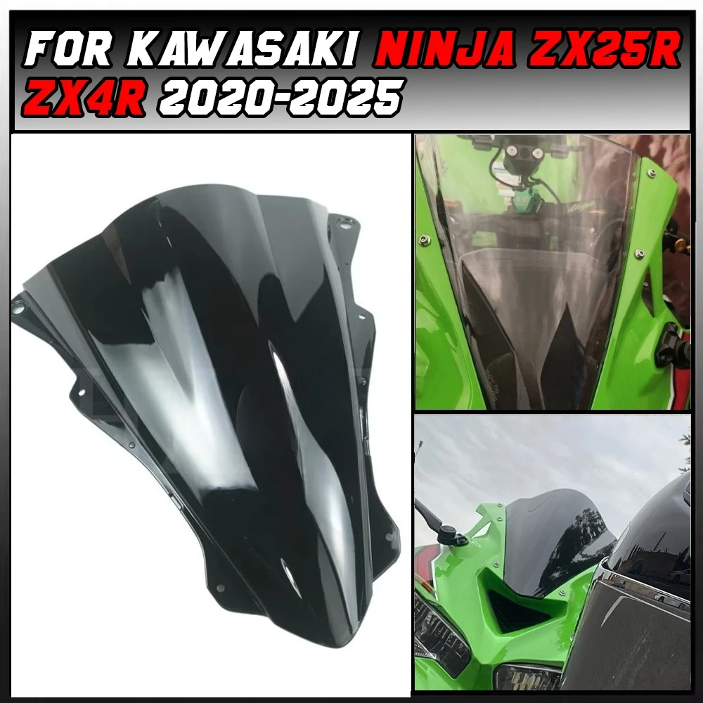 

For Kawasaki Ninja ZX 25R ZX25R ZX4R 2020 2021 2022 2023 2024 2025 Motorcycle Windshield Windscreen Screen Wind Deflectors