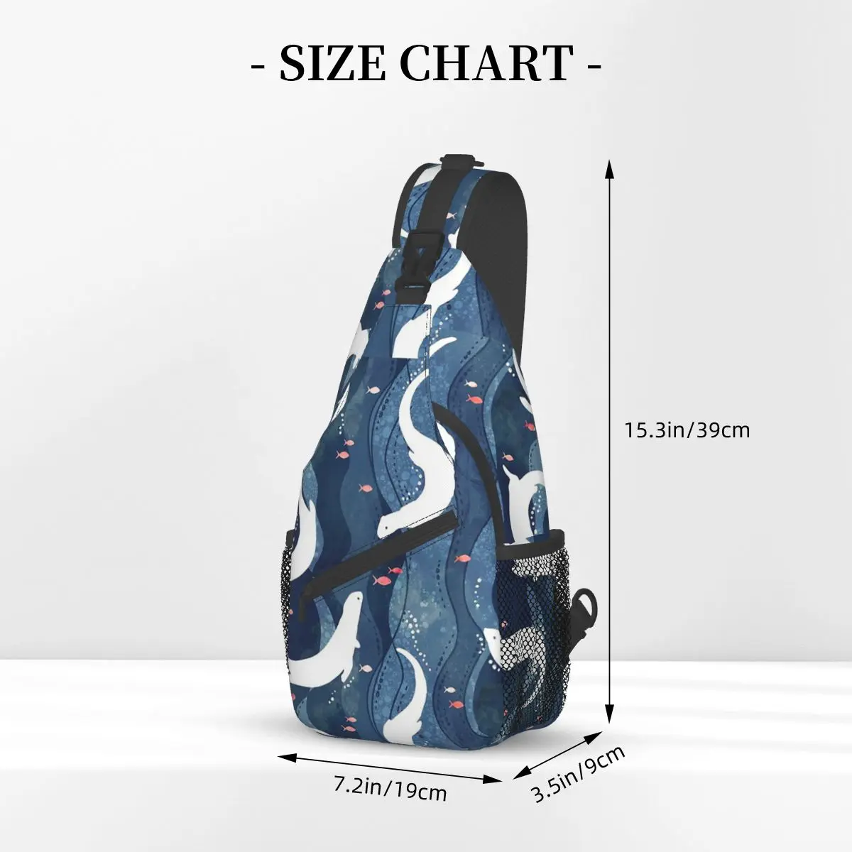 Schwimm otter Schulter taschen Brust Cross body Schulter gurt Rucksack Outdoor Sport Tages rucksäcke bedruckte Tasche